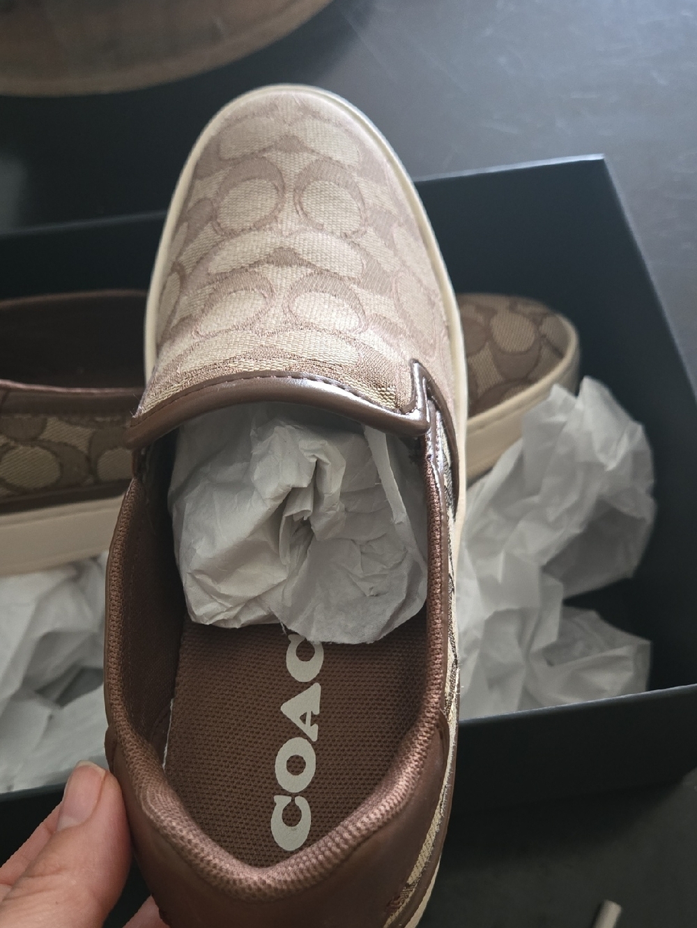 Slip-On Womens Canvas Sneakers in Brown - Picture 3 of 3
